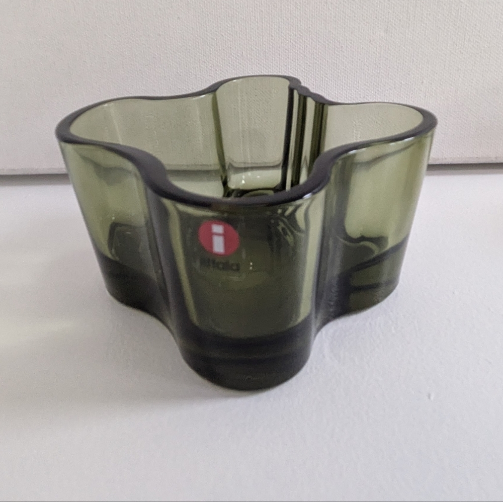 IITTALA Alvar Aalto Green GLASS Votive TEALIGHT CANDLE HOLDER